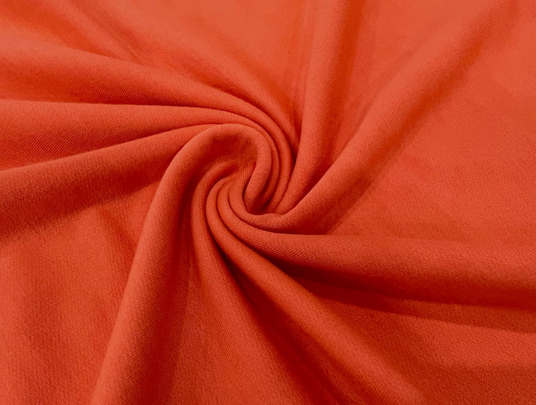 Roter Baumwollstoff, weicher Jersey, ideal für Kleidung, Nähprojekte, hochwertige Textilien.