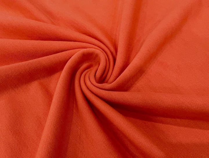 Roter Baumwollstoff, weicher Jersey, ideal für Kleidung, Nähprojekte, hochwertige Textilien.