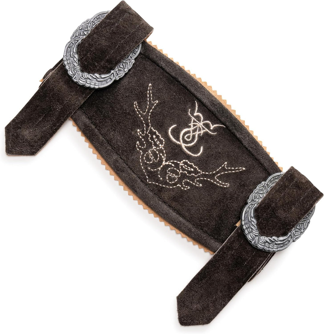 Kožené šle na lederhosen v tmavě hnědé - AlpenKraft Oktoberfest 2025