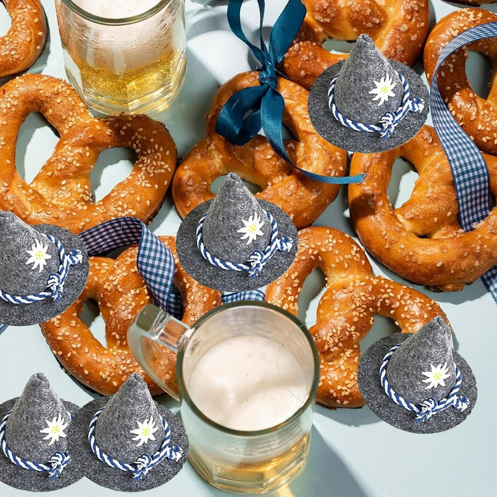 Mini tradiční filcové klobouky v balení po 12 – Edelweiß Mini Oktoberfest 2025
