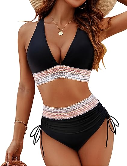 Tvarovaný bikini set s vysokým pasem a push-up topem – Selina | 1 koupě, 1 zdarma