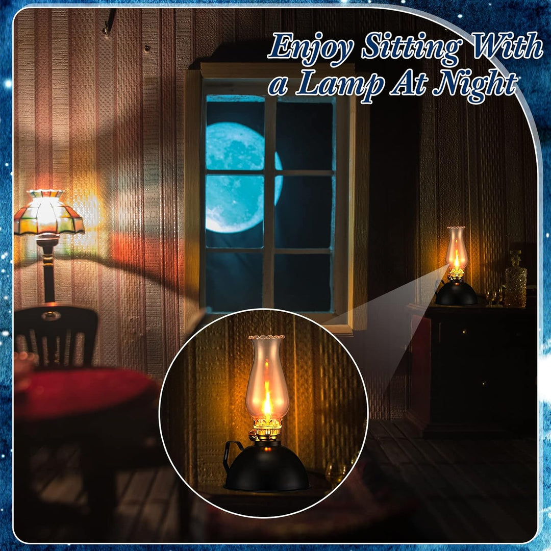 Sada 2 skleněných a kovových olejových lamp ve vintage stylu – Ardin