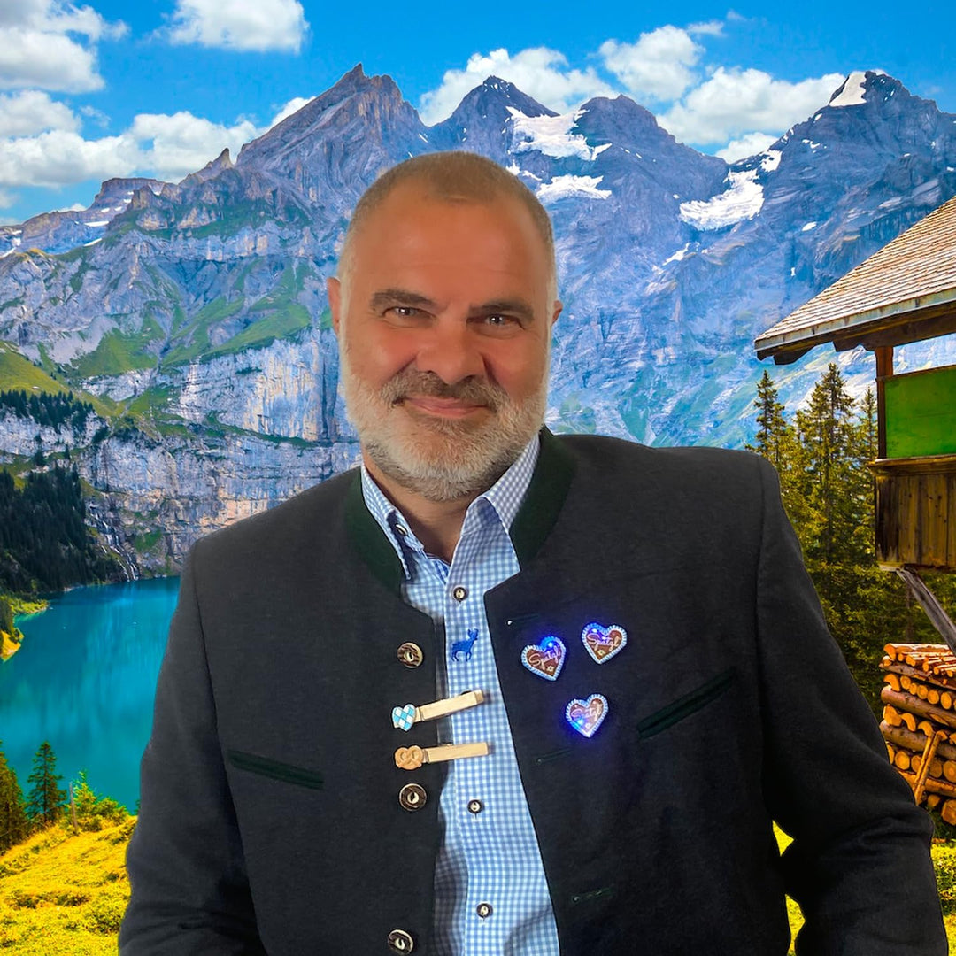 LED pin perníkové srdce (balení 4 ks) – HerzGaudi Oktoberfest 2026