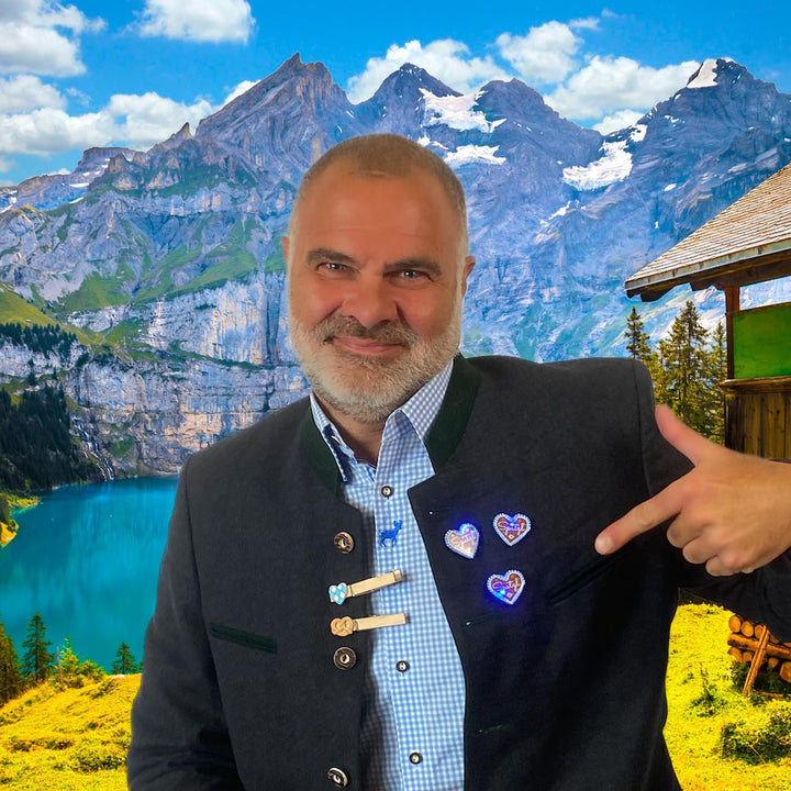 LED pin perníkové srdce (balení 4 ks) – HerzGaudi Oktoberfest 2026