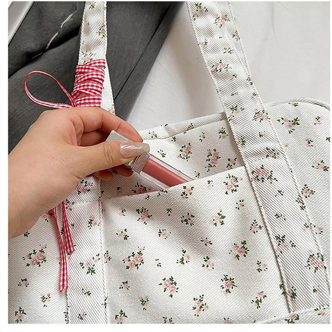 Bow Duffle Bag – Velká plátěná víkendová taška s detailem stuhy – Floria