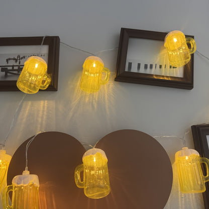 2 kusy LED pivní sklenice světelný řetěz – LichterBier Oktoberfest 2025