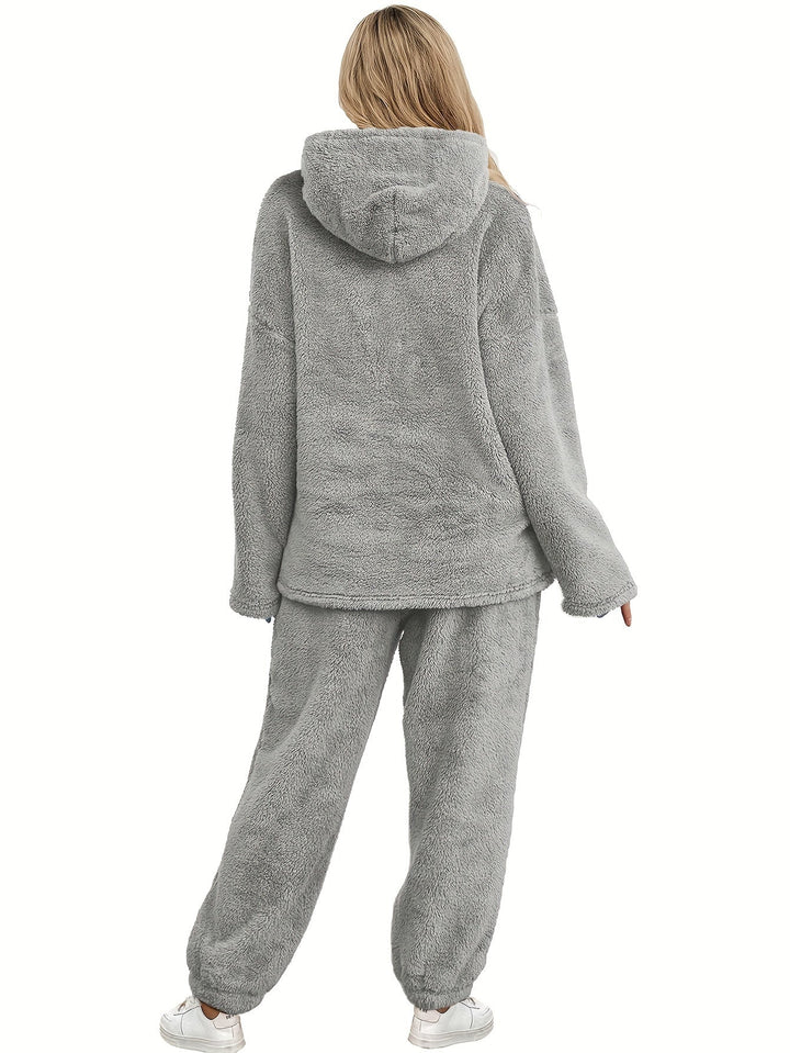 Teplý dámský loungewear set z korálového fleece – Fenna