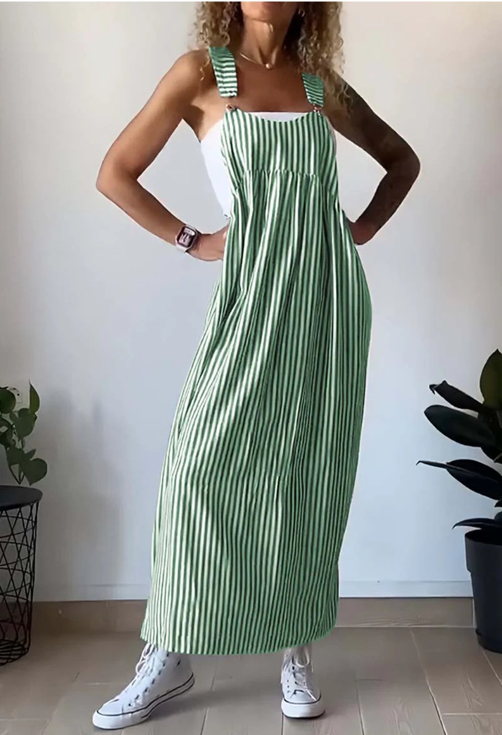 Stylový pruhovaný casual overal s pohodlným střihem – Liana