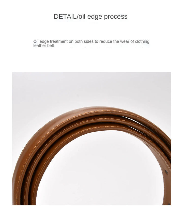 Brauner Ledergürtel mit Ölkantenbehandlung zur Reduzierung von Verschleiß, Modeaccessoire.