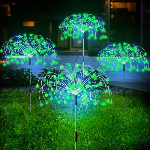 Vodotěsná solární zahradní lampa s ohňostrojem – SparkGlow