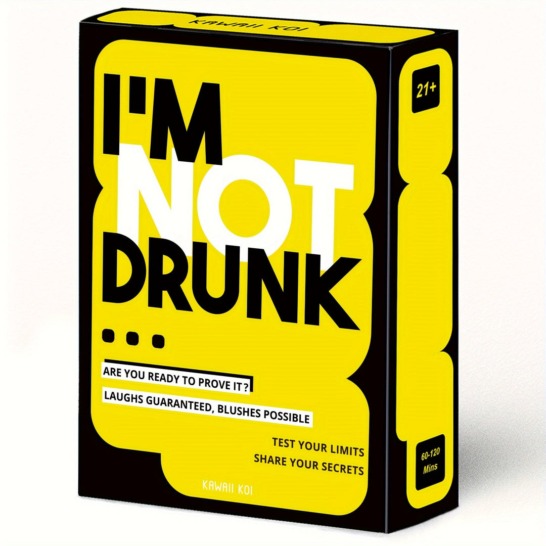 Gelbes Kartenspiel "I'm Not Drunk" für Erwachsene, Partyspiel, lustig, 60-120 Minuten.