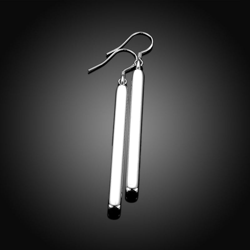 925 Silber Ohrringe, lange Linie, modisch, Schmuck für Frauen, elegantes Design, Geschenkidee.