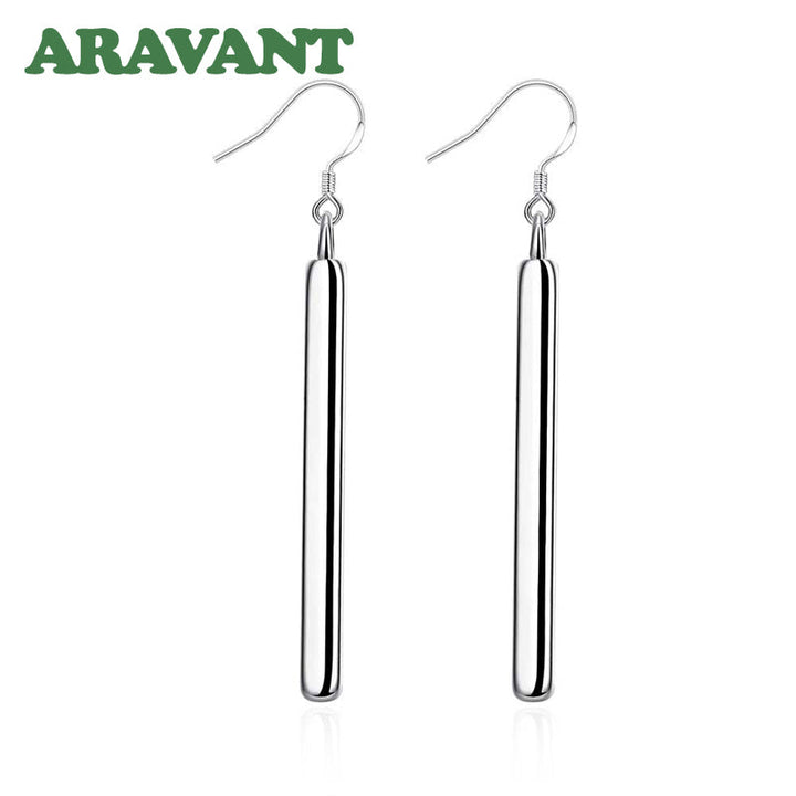 925 Silber Ohrringe, lange Linie, modisch, für Frauen, Schmuck, Geschenkidee.