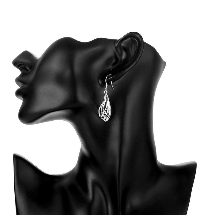 925 Sterling Silber Ohrringe, modisch, wellenförmig, elegant, für Frauen, Modeschmuck.