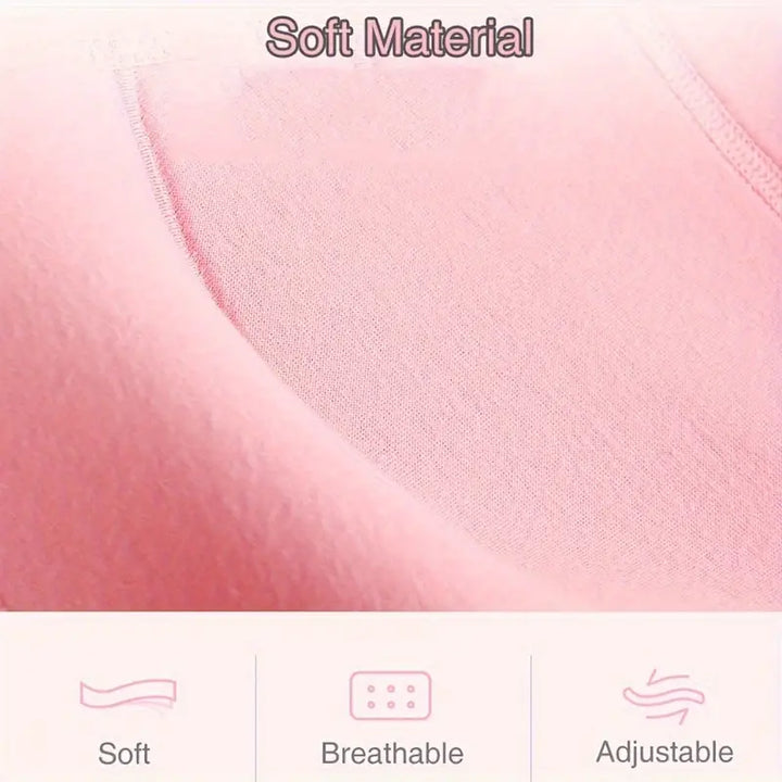 Weiches, atmungsaktives, verstellbares Material in Rosa für bequeme Kleidung.