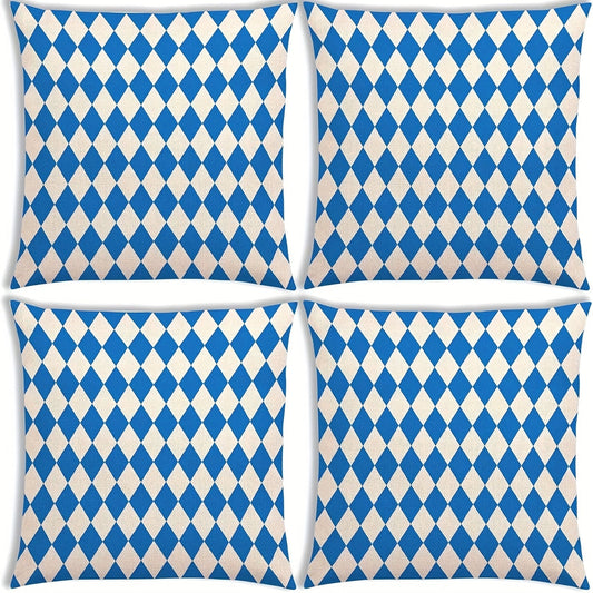 4 ks povlaků na polštáře pro Oktoberfest s diamantovým vzorem – DiamantKuddSet Oktoberfest 2025