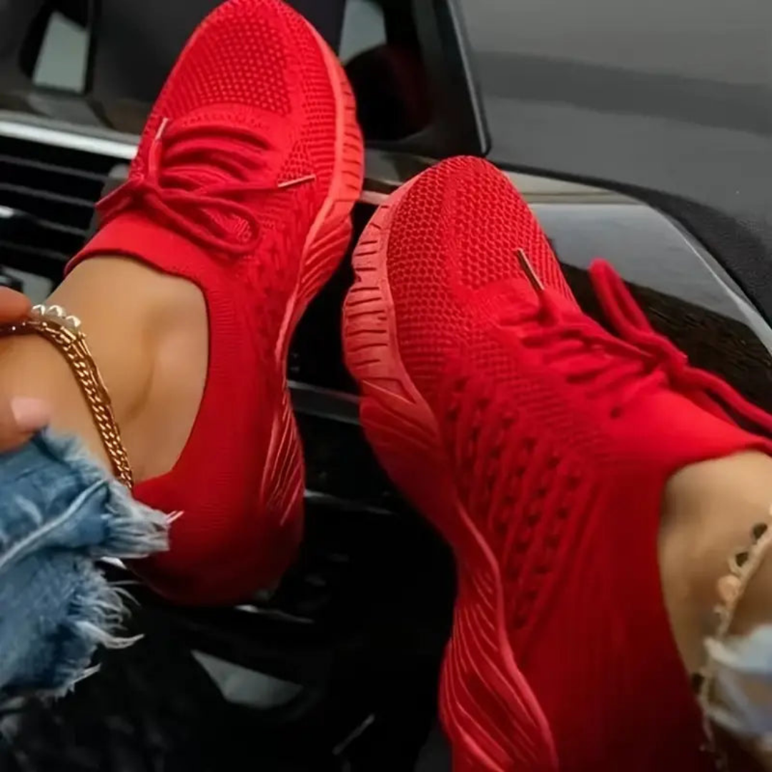 Luftgenomomsná růžové chunky tenisky se šněrováním – Saphira