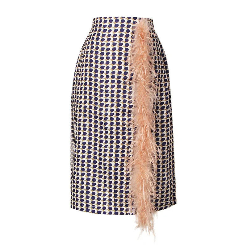 Dvoudílný šifonový podzimní outfit s páskem a sukní – Maurelle