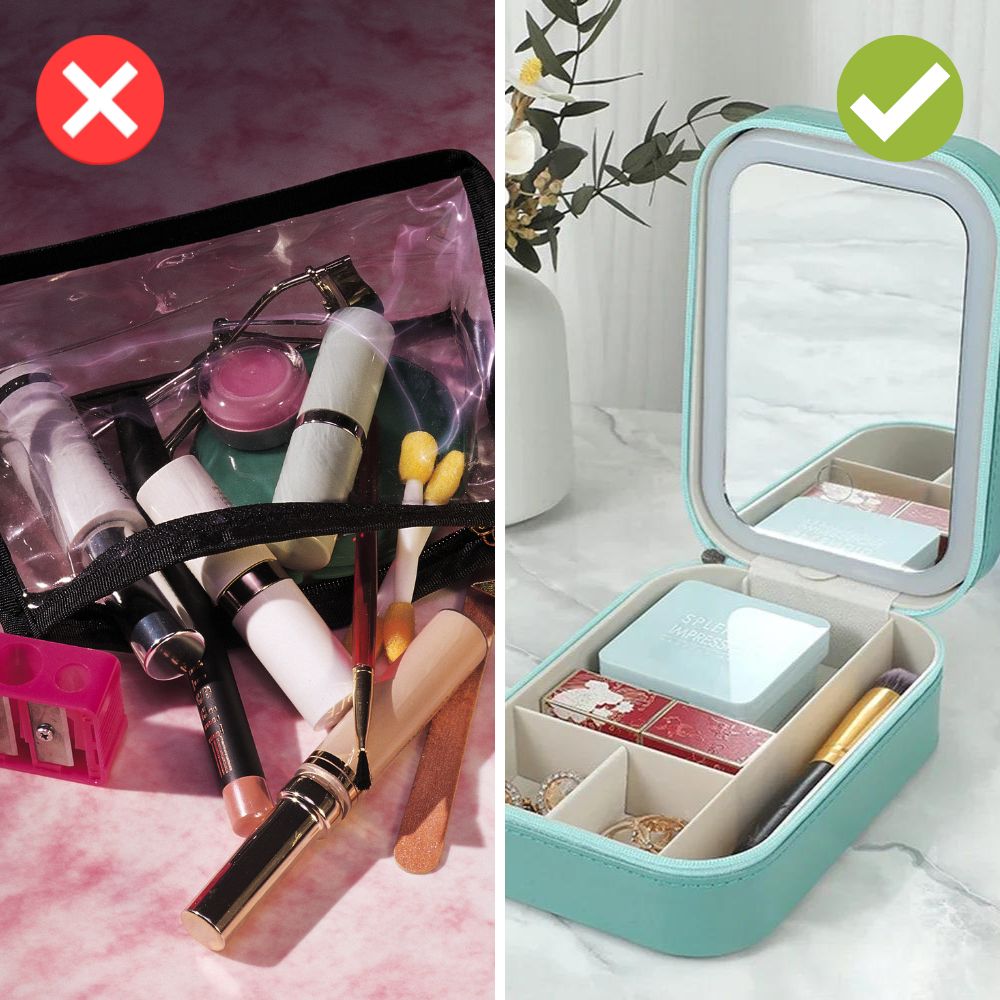 Kompaktní osvětlený organizér na make-up na cesty - Liora
