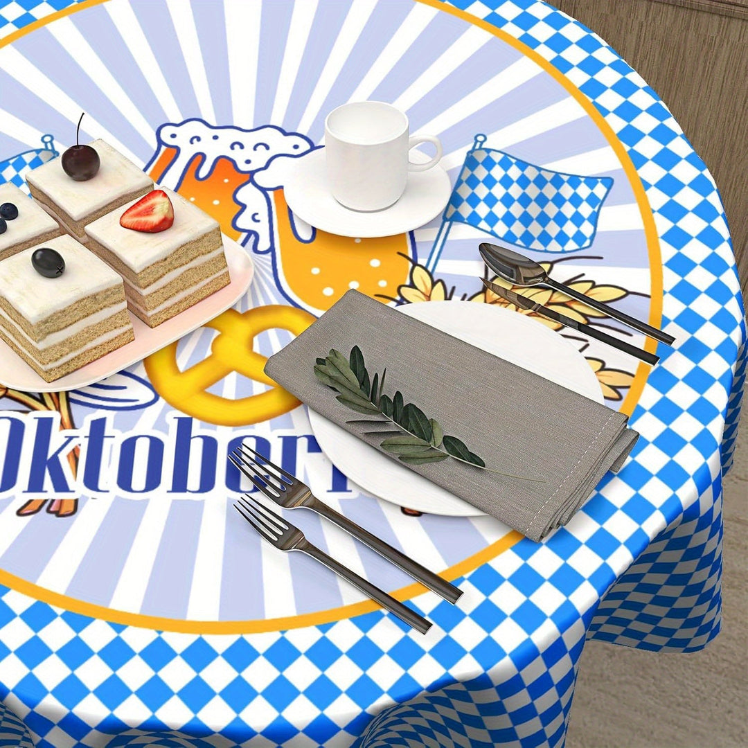 Kulatý ubrus z polyesteru (152 cm a 178 cm) – WiesnTisch Oktoberfest 2025