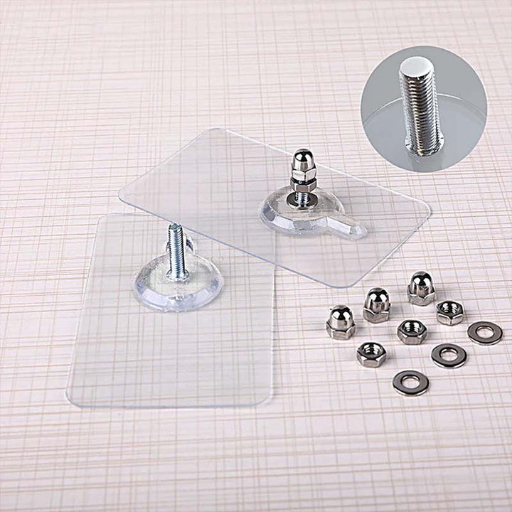 Kunststoff-Befestigungsset mit Schrauben und Muttern, transparent, für DIY-Projekte.