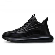 Schwarze Air-Cushion-Sneaker, sportlich, bequem, modisch, für Herren, rutschfeste Sohle.