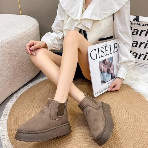 Damen Ankle Boots, braun, Wildleder, rutschfeste Sohle, modisch, bequem, Herbstmode.