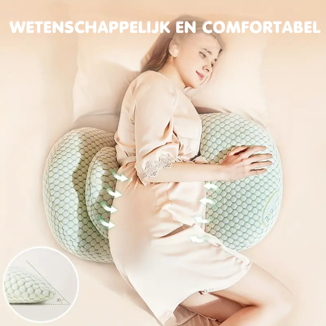 Schwangerenkissen, ergonomisch, grün, bequem, für Seitenschläfer, Unterstützung, Schlafkomfort