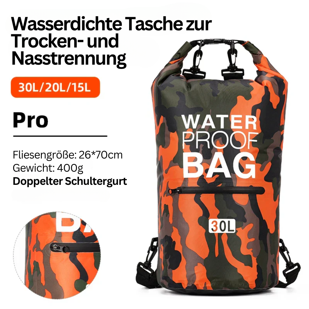 Wasserdichte Camouflage-Tasche, 30L, mit Schultergurt, ideal für Outdoor-Aktivitäten.