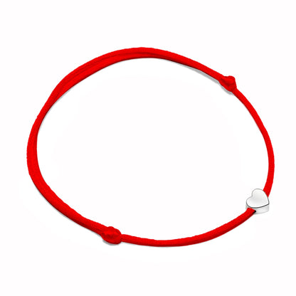 Rotes Armband mit Herzanhänger, verstellbar, Schmuck, Geschenk, modisch, Damenaccessoire.