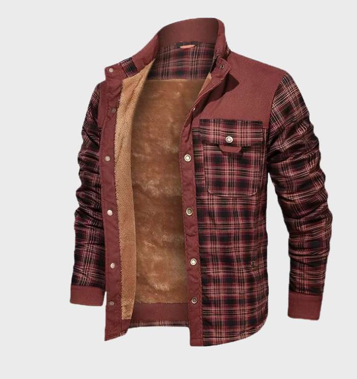 Zateplená pánská flanelová bunda s fleecem – FlanelStil