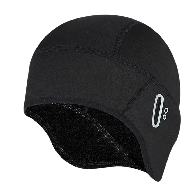 Schwarze atmungsaktive Neopren-Schwimmkappe, wasserdicht, für Triathlon und Wassersport.