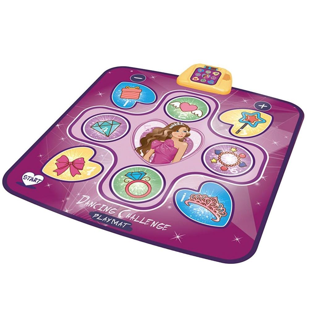 Elektronische Tanzmatte für Kinder, lila, mit verstellbarem Sound, Spielzeug, Tanzspiel.