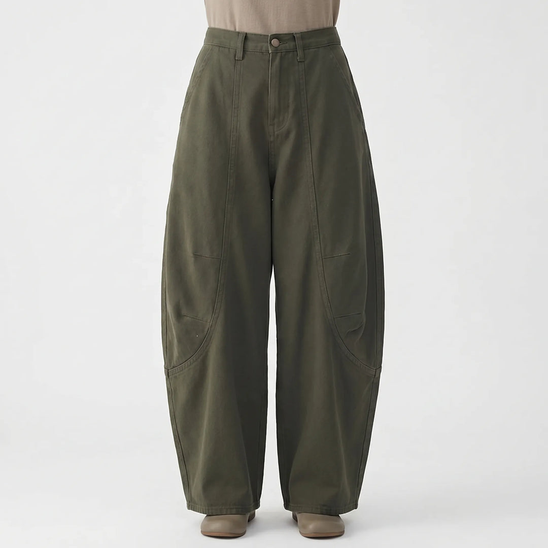 Baggy Barrel-Leg Trousers -  Shelia