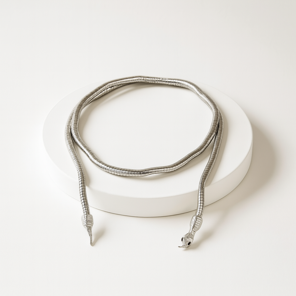 Bilandi Hadí | Bilandi Hladký Kovový Had Náhrdelník pro Ženy