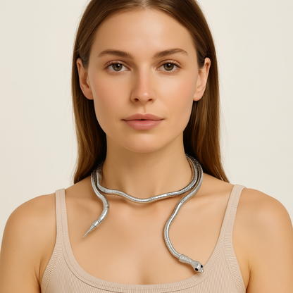 Bilandi Hadí | Bilandi Hladký Kovový Had Náhrdelník pro Ženy