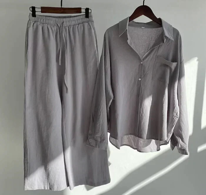 Vzdušná dvoudílná letní souprava z lnu – Geneve