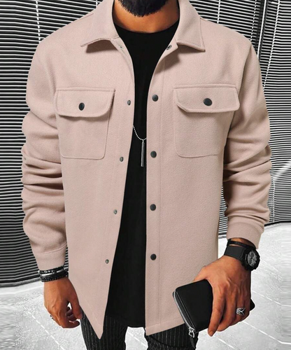 Podzimní teplá pánská košile s kapsami – Mateo