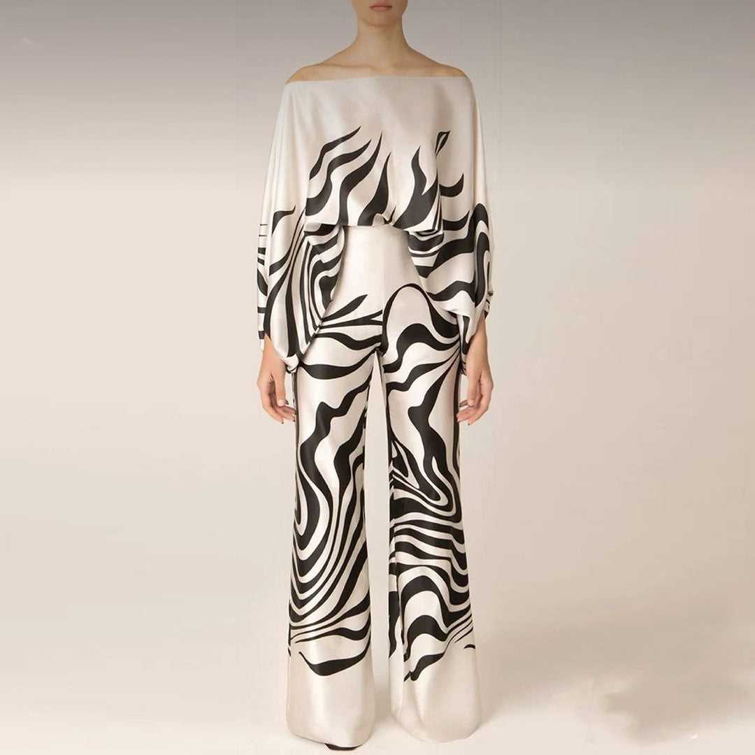 Dámský dvoudílný set s potiskem a volným střihem – Valeria