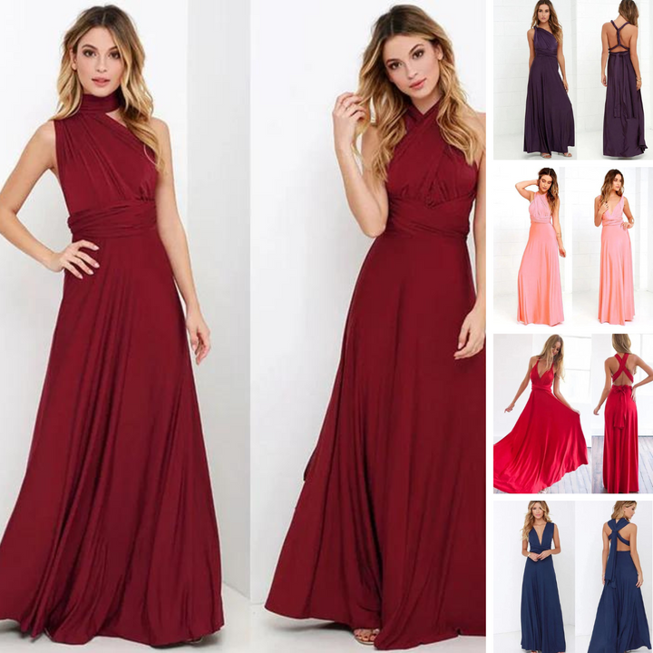 Rotes Abendkleid Damen, bodenlang, ärmellos, elegantes Design, ideal für Partys und Events.