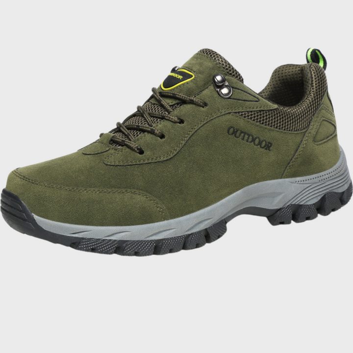 Armeegrüner Outdoor-Wanderschuh, Herren, rutschfeste Sohle, robust, bequem.