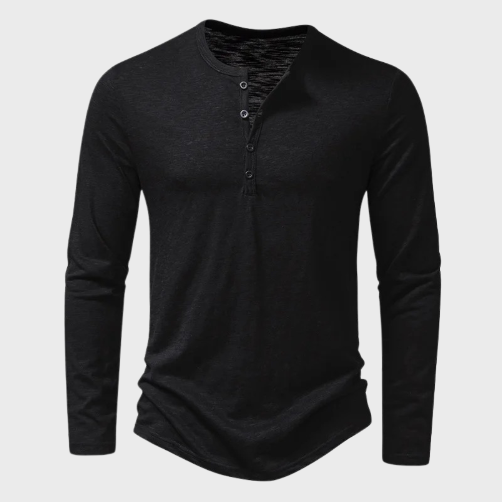 Pánské Henley tričko s dlouhými rukávy – Einar