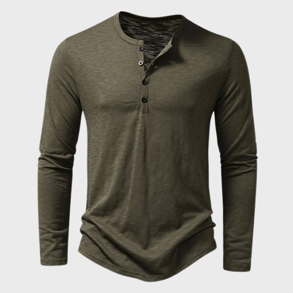Pánské Henley tričko s dlouhými rukávy – Einar
