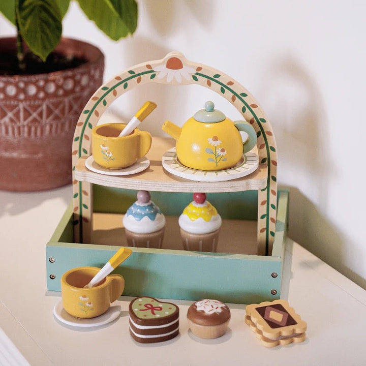 Sada dřevěných konvic pro děti s cupcake – Hračky na hraní