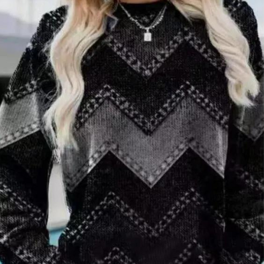 Svetr pro ženy s chevron vzorem – Ylva