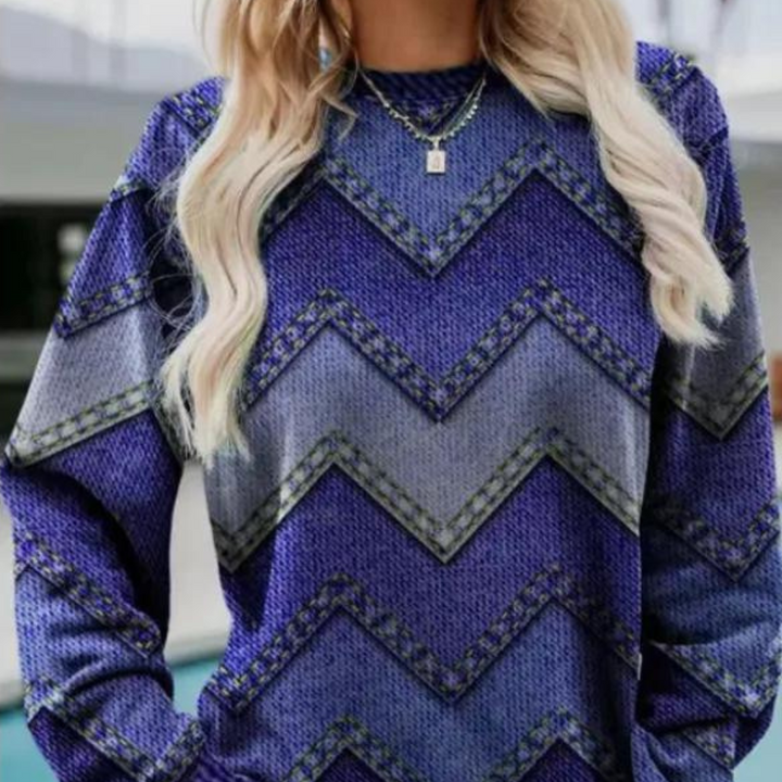 Svetr pro ženy s chevron vzorem – Ylva