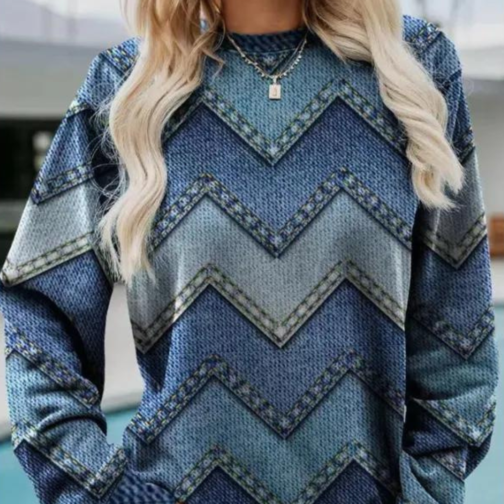 Svetr pro ženy s chevron vzorem – Ylva