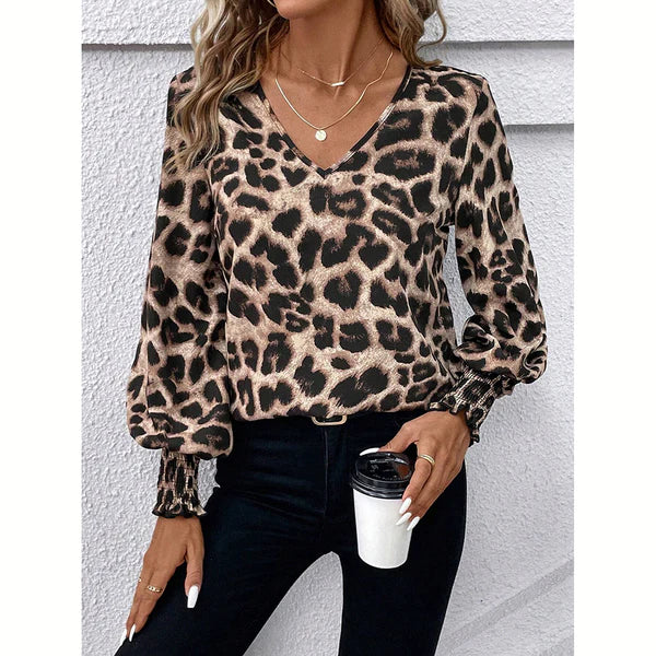 Trendy dámská blůza s leopardím vzorem – Seraphina