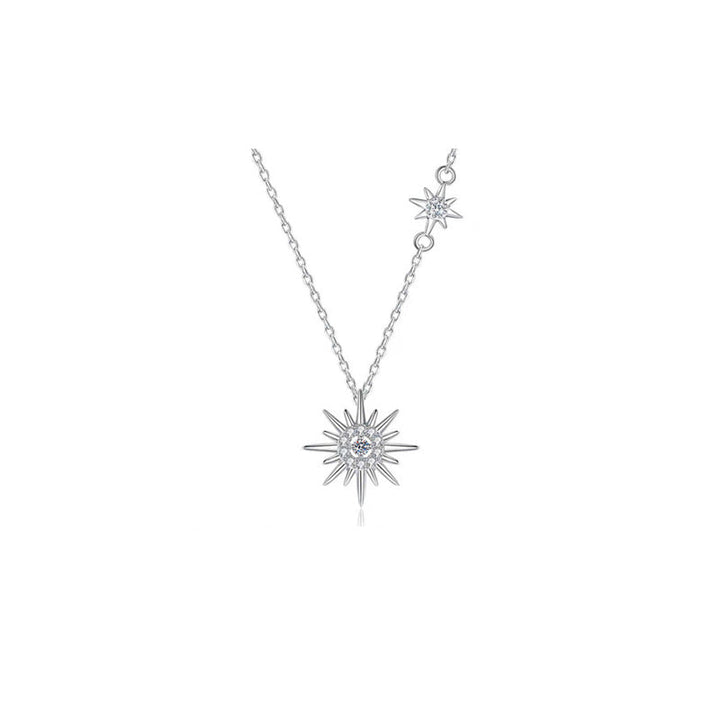 Echt Moissanite Diamant Hexagramm Anhänger Halskette, 925 Sterling Silber, für Frauen.