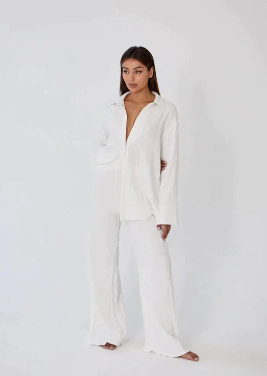 Vzdušná dvoudílná letní souprava z lnu – Geneve